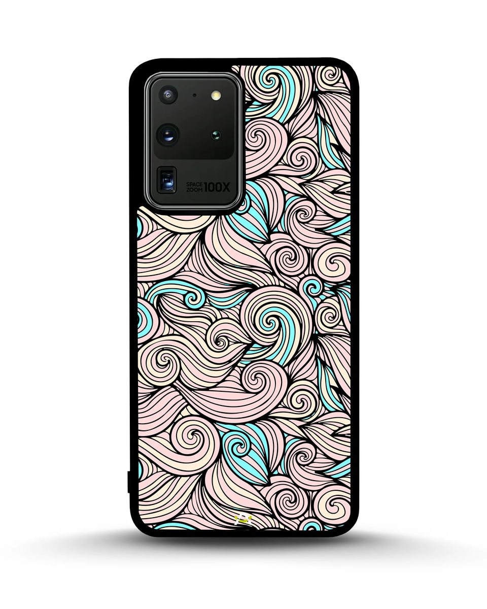 Creslia swirl pattern pink blue phone case - swirl pattern pink blue phone case samsung galaxy s20 ultra