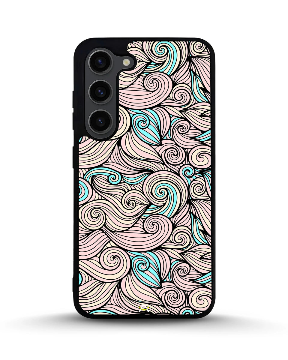 Creslia swirl pattern pink blue phone case - swirl pattern pink blue phone case samsung galaxy s23