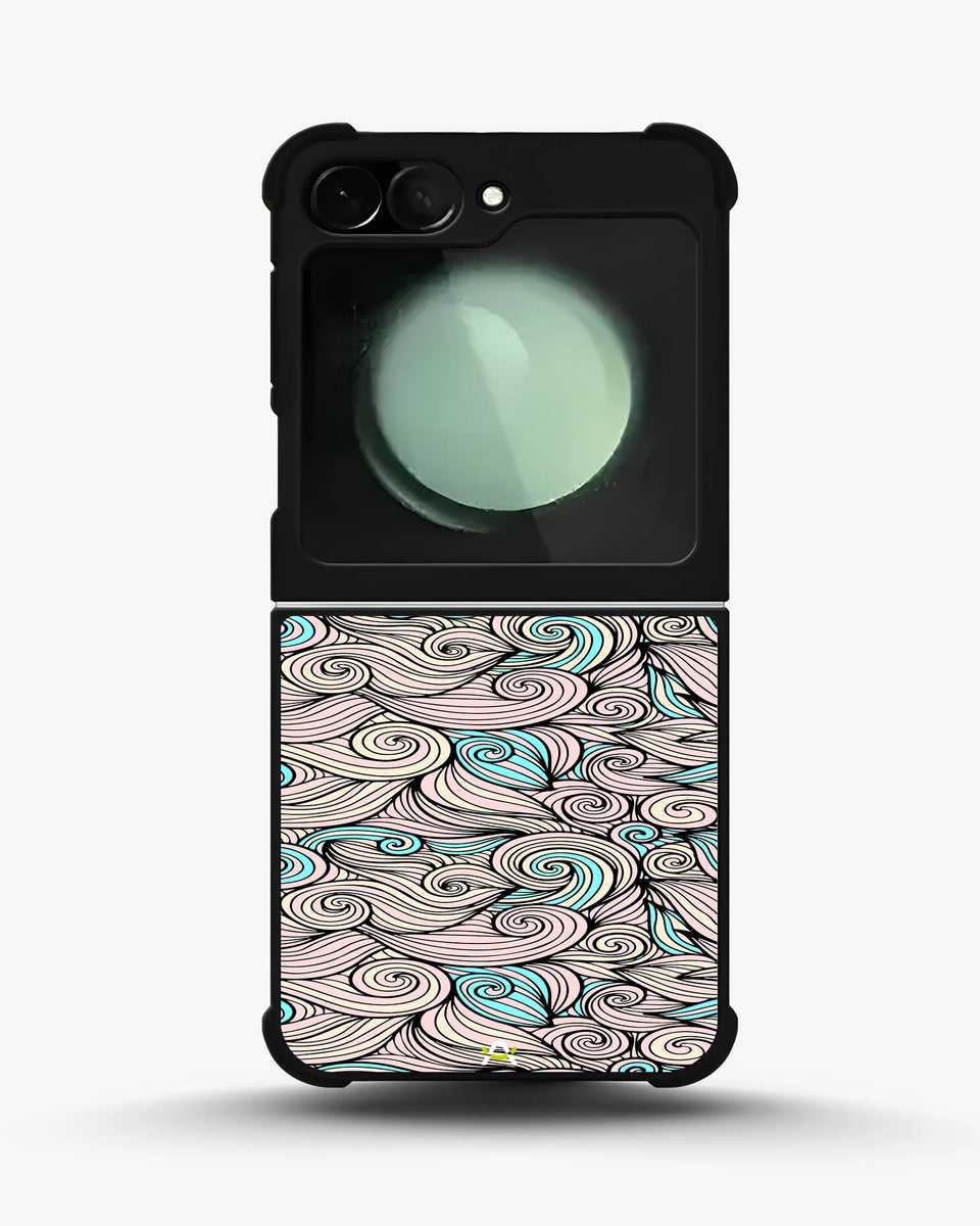 Creslia swirl pattern pink blue phone case - swirl pattern pink blue phone case samsung galaxy z flip 6