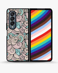 Creslia swirl pattern pink blue phone case - swirl pattern pink blue phone case samsung galaxy z fold 4