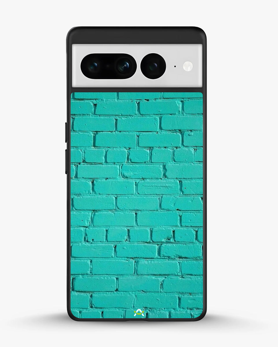 Creslia teal brick wall phone case - teal brick wall phone case google pixel 7 pro