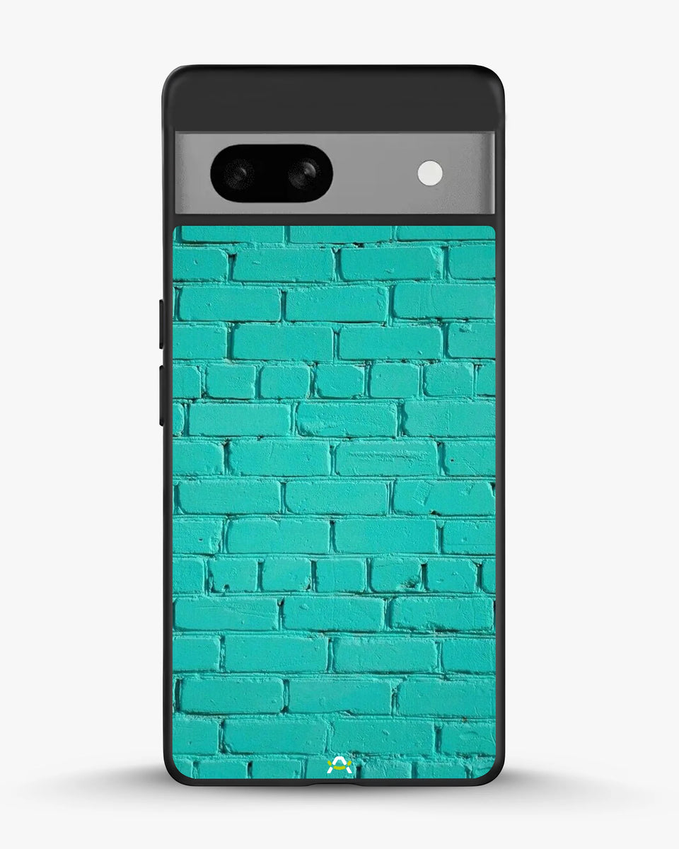 Creslia teal brick wall phone case - teal brick wall phone case google pixel 7a