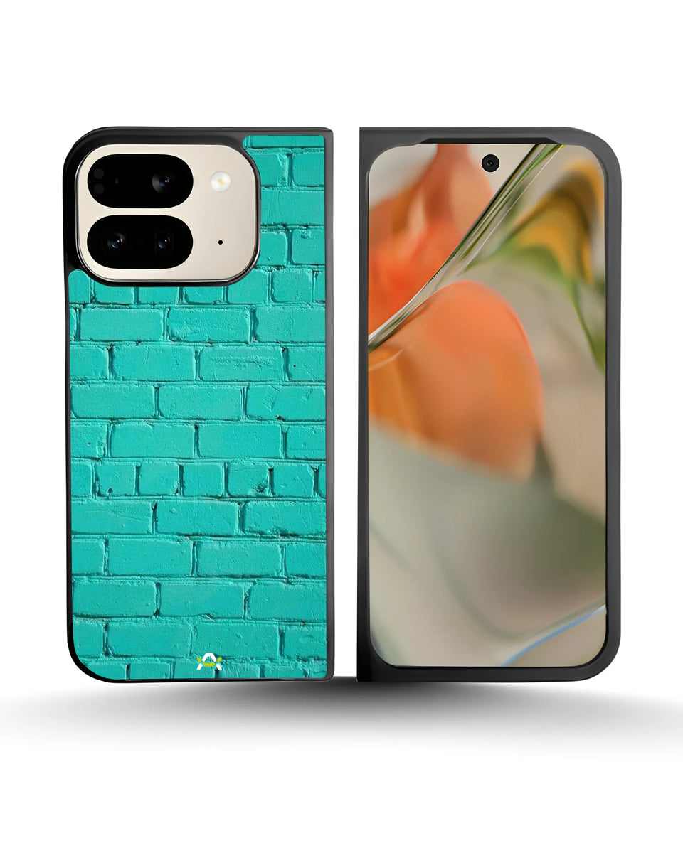 Creslia teal brick wall phone case - teal brick wall phone case google pixel 9 pro fold