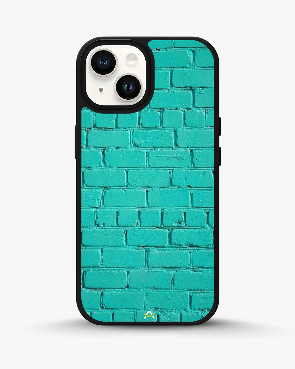 Creslia teal brick wall phone case - teal brick wall phone case iphone 15