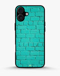 Creslia teal brick wall phone case - teal brick wall phone case iphone 16 plus