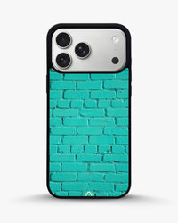 Teal Brick Wall Phone Case - Turquoise Painted Masonry Print for iPhone, Samsung, Pixel, OnePlus & Vivo