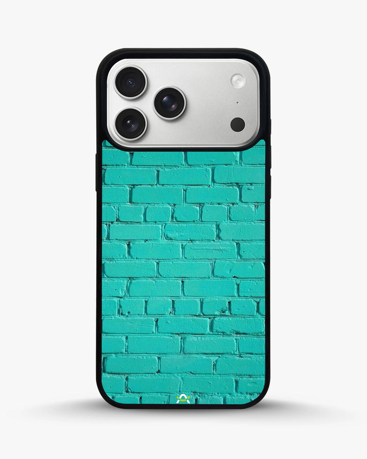 Creslia teal brick wall phone case - teal brick wall phone case iphone 17 pro max