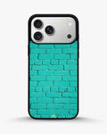 Creslia teal brick wall phone case - teal brick wall phone case iphone 17 pro