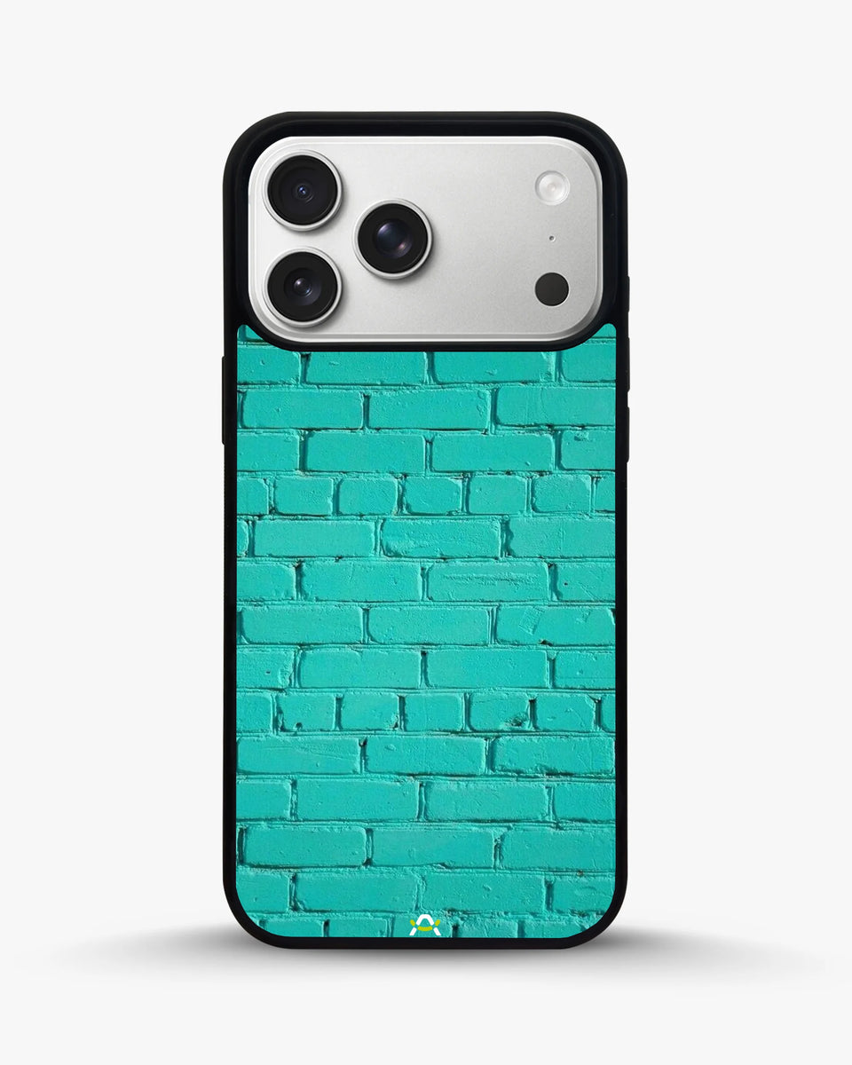 Creslia teal brick wall phone case - teal brick wall phone case iphone 17 pro