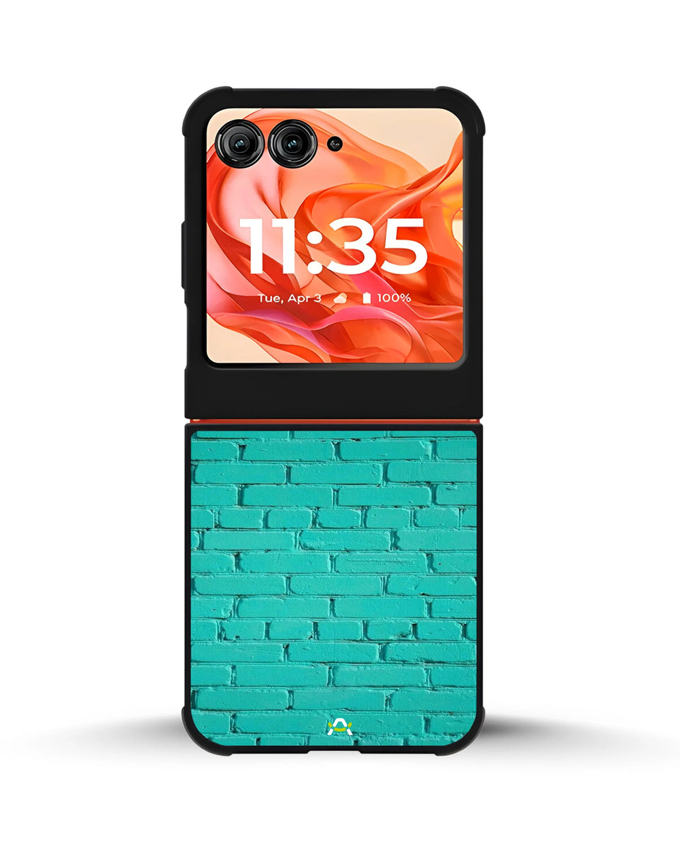Creslia teal brick wall phone case - teal brick wall phone case motorola razr 2025