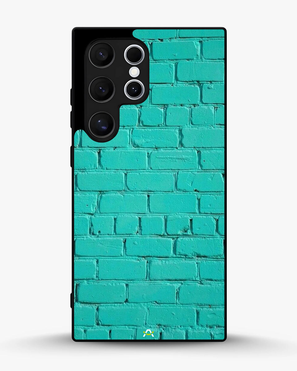 Creslia teal brick wall phone case - teal brick wall phone case samsung galaxy s22 ultra
