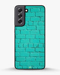 Creslia teal brick wall phone case - teal brick wall phone case samsung galaxy s22