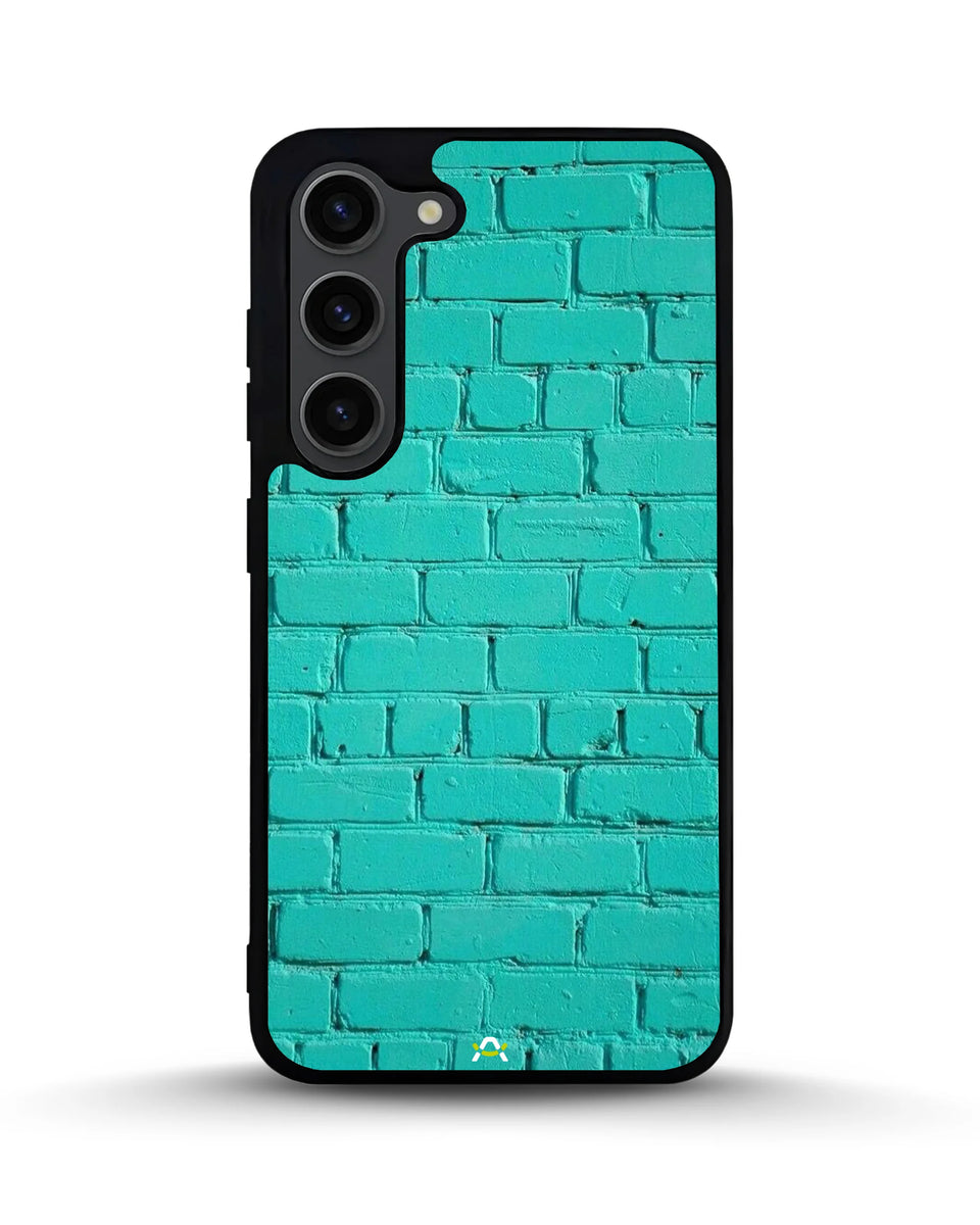 Creslia teal brick wall phone case - teal brick wall phone case samsung galaxy s23