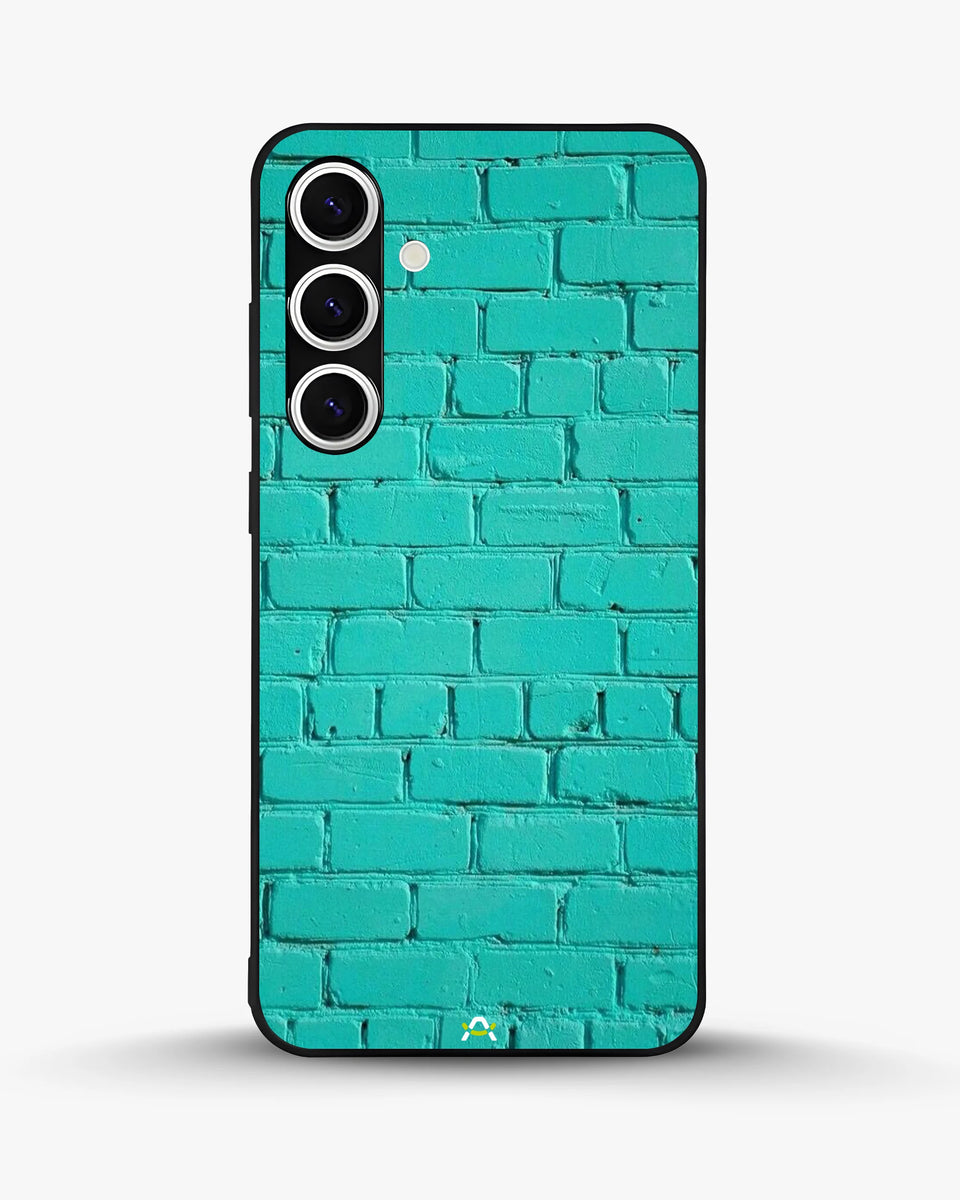 Creslia teal brick wall phone case - teal brick wall phone case samsung galaxy s24 fe