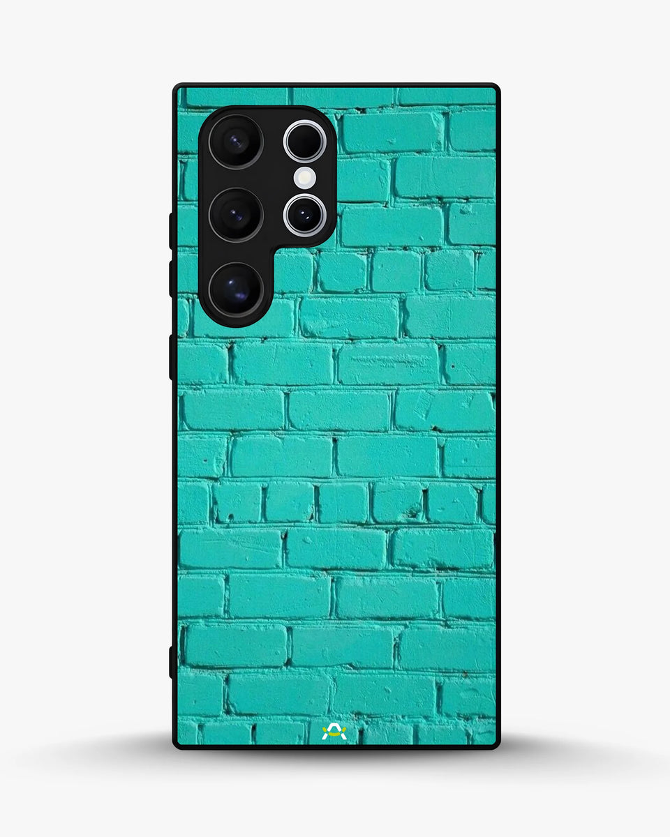 Creslia teal brick wall phone case - teal brick wall phone case samsung galaxy s25 ultra