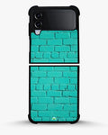 Creslia teal brick wall phone case - teal brick wall phone case samsung galaxy z flip 4