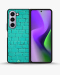 Creslia teal brick wall phone case - teal brick wall phone case samsung galaxy z fold 5