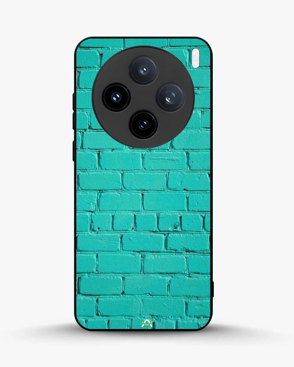 Creslia teal brick wall phone case - teal brick wall phone case vivo x100