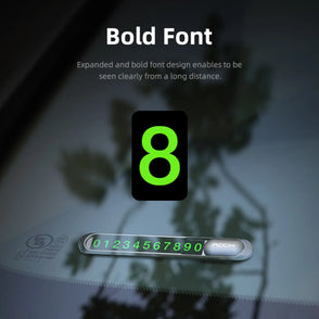 Magnetic Slide-to-Hide Temporary Parking Phone Number Plate (Metal)