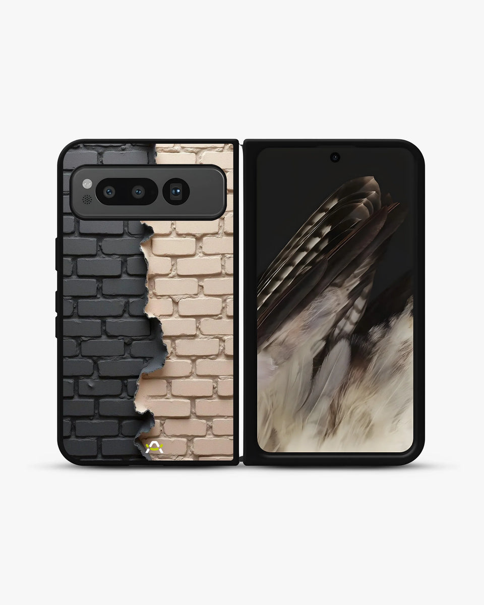 Creslia torn brick wall phone case - torn brick wall phone case google pixel fold