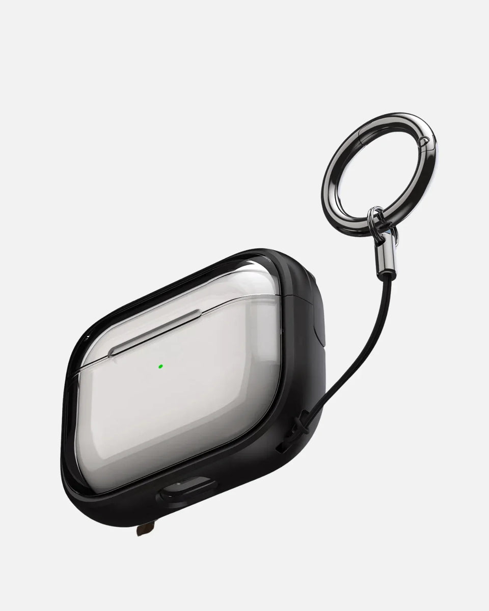 Transparent shockproof AirPods case with keychain and kickstand for AirPods Pro/Pro 2/AirPods 4.