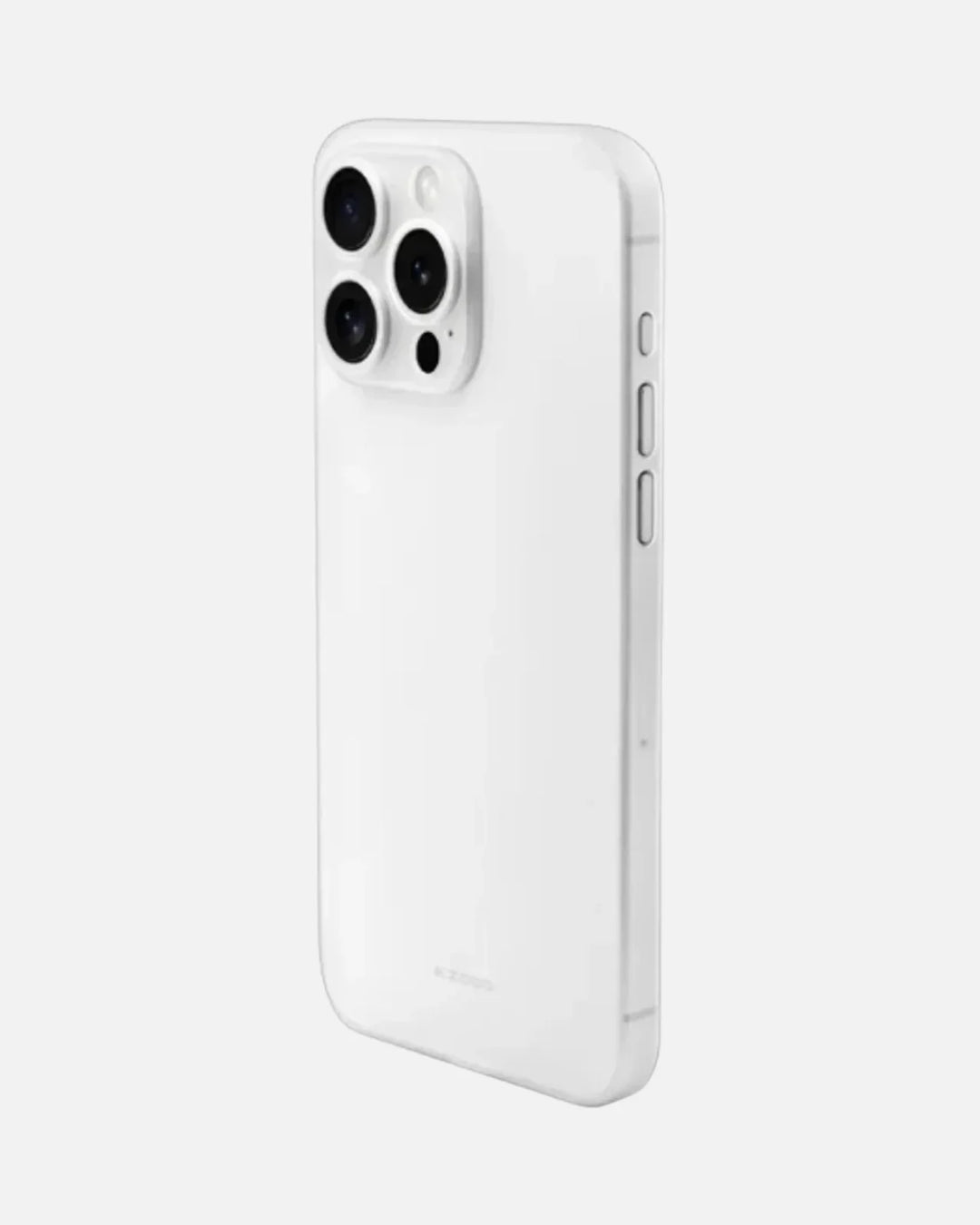 Ultra-Thin Air Skin iPhone Cover in white, designed for iPhone 15 Pro & Pro Max, showcasing sleek and lightweight profile.