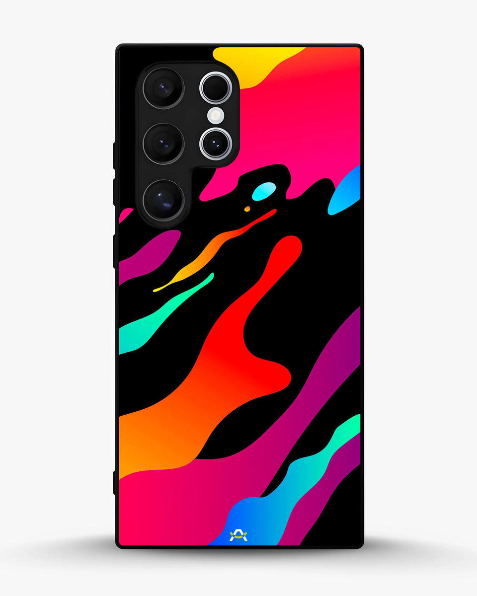 Creslia vibrant fluid abstract phone case - vibrant fluid abstract phone case samsung galaxy s22 ultra