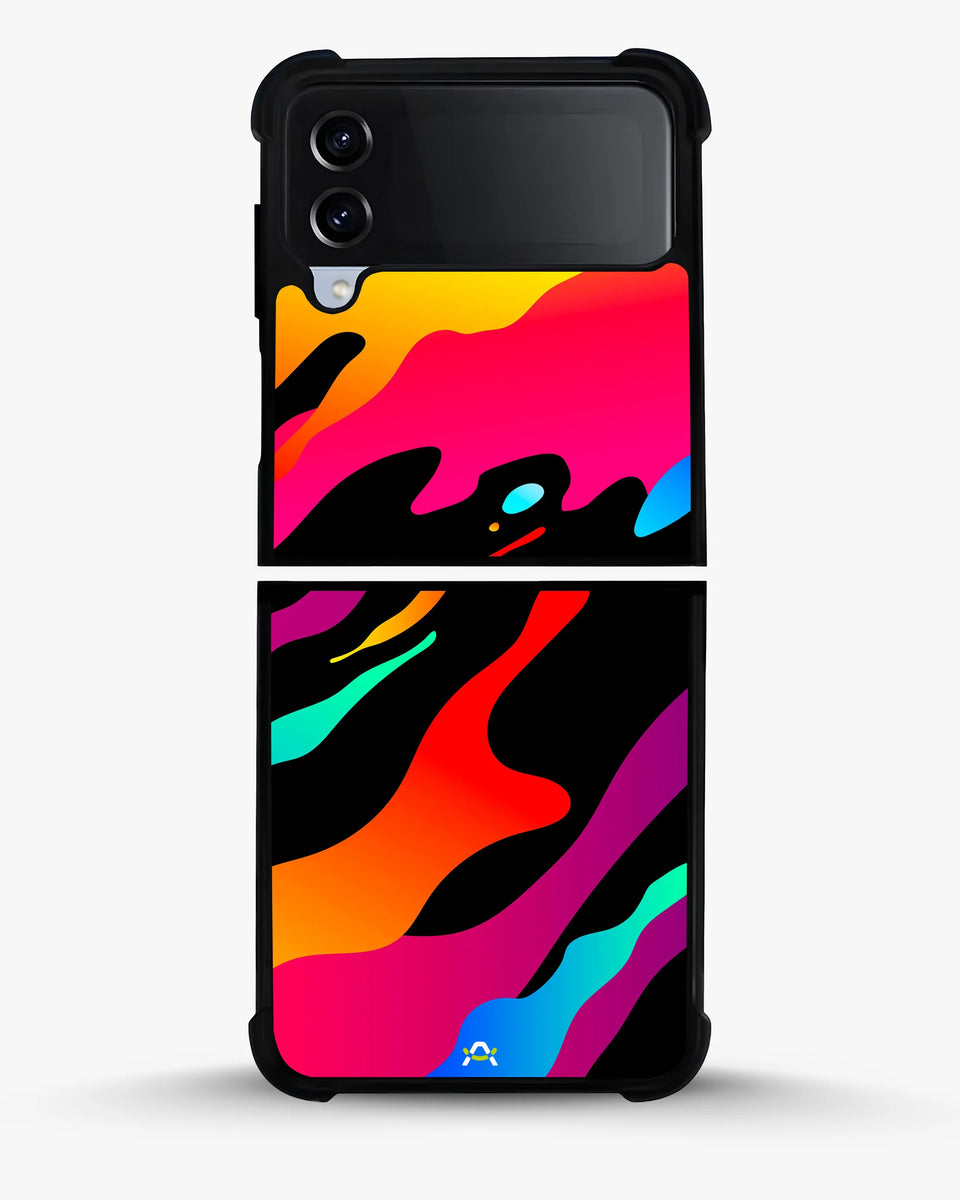 Creslia vibrant fluid abstract phone case - vibrant fluid abstract phone case samsung galaxy z flip 4