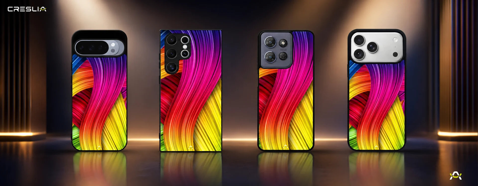 Creslia vibrant silk waves phone case - vibrant silk waves phone case desktop banner