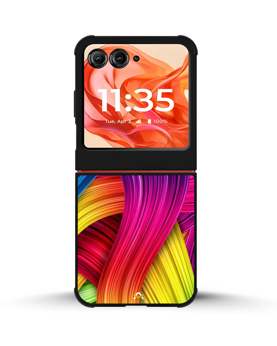 Creslia vibrant silk waves phone case - vibrant silk waves phone case motorola razr 2025