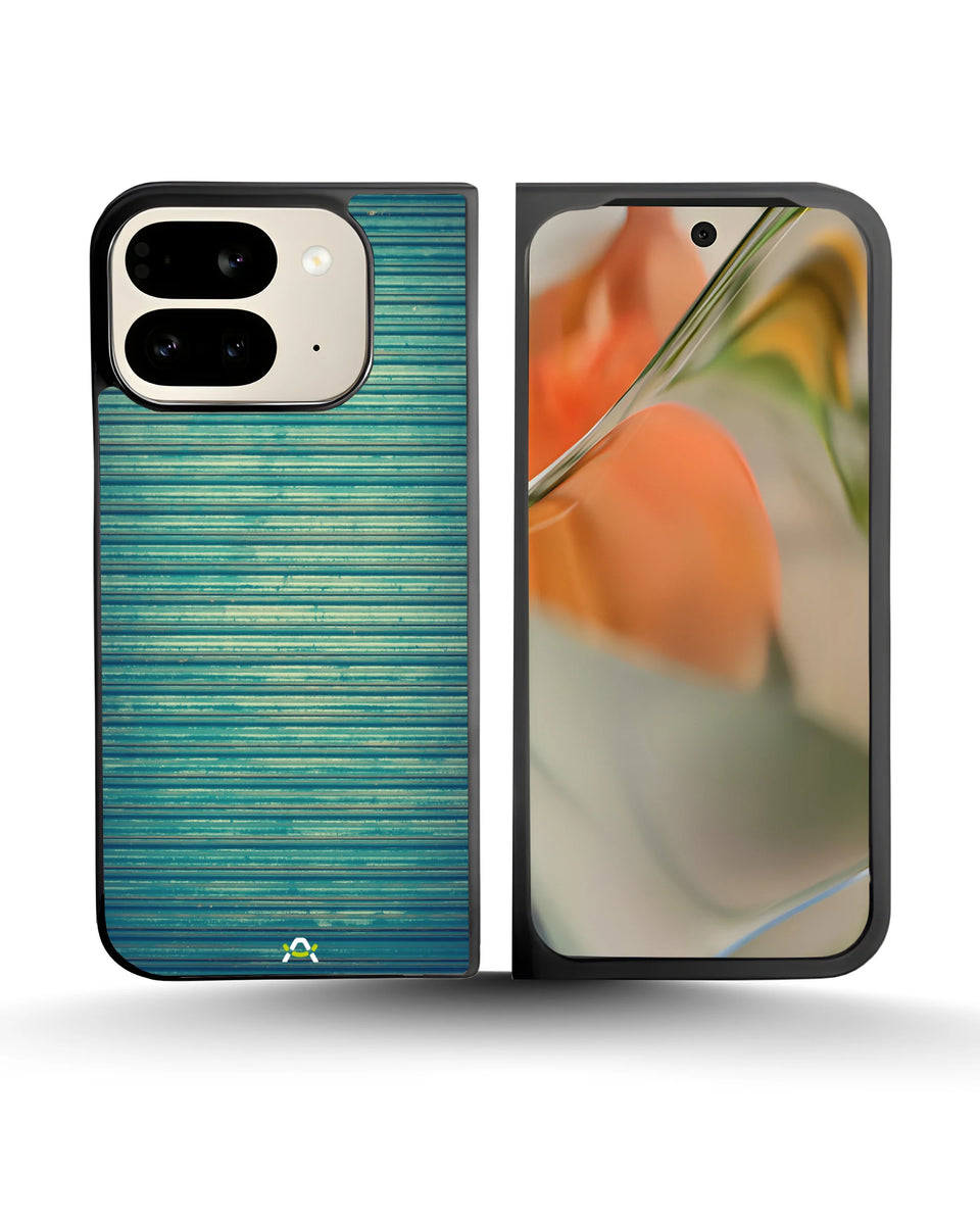 Creslia vintage teal stripes phone case - vintage teal stripes phone case google pixel 9 pro fold