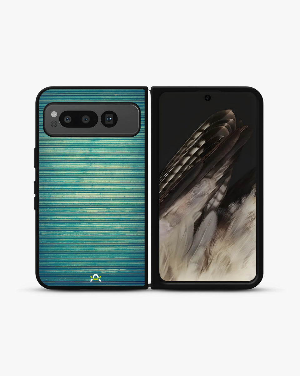 Creslia vintage teal stripes phone case - vintage teal stripes phone case google pixel fold