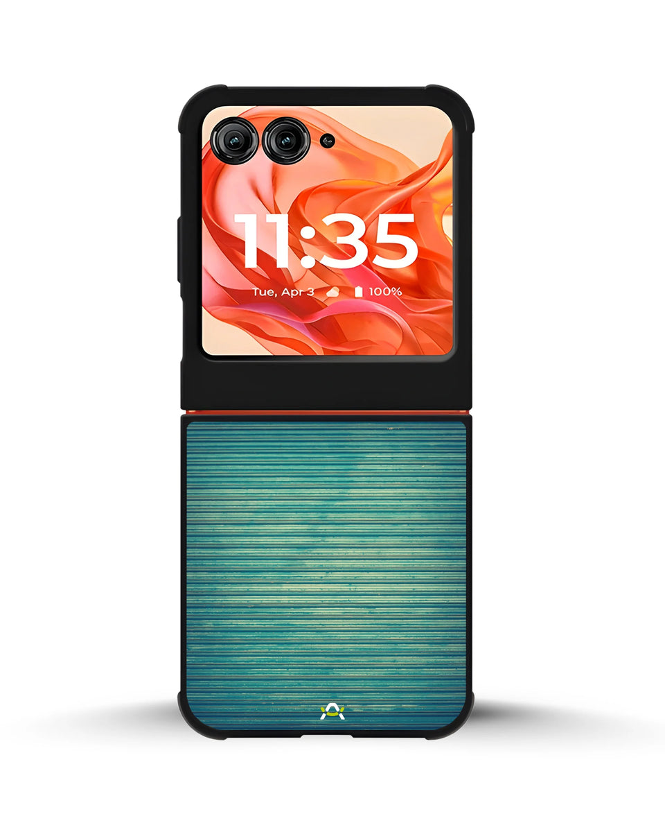 Creslia vintage teal stripes phone case - vintage teal stripes phone case motorola razr 2025