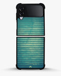 Creslia vintage teal stripes phone case - vintage teal stripes phone case samsung galaxy z flip 4