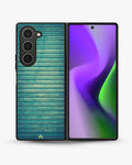 Creslia vintage teal stripes phone case - vintage teal stripes phone case samsung galaxy z fold 6