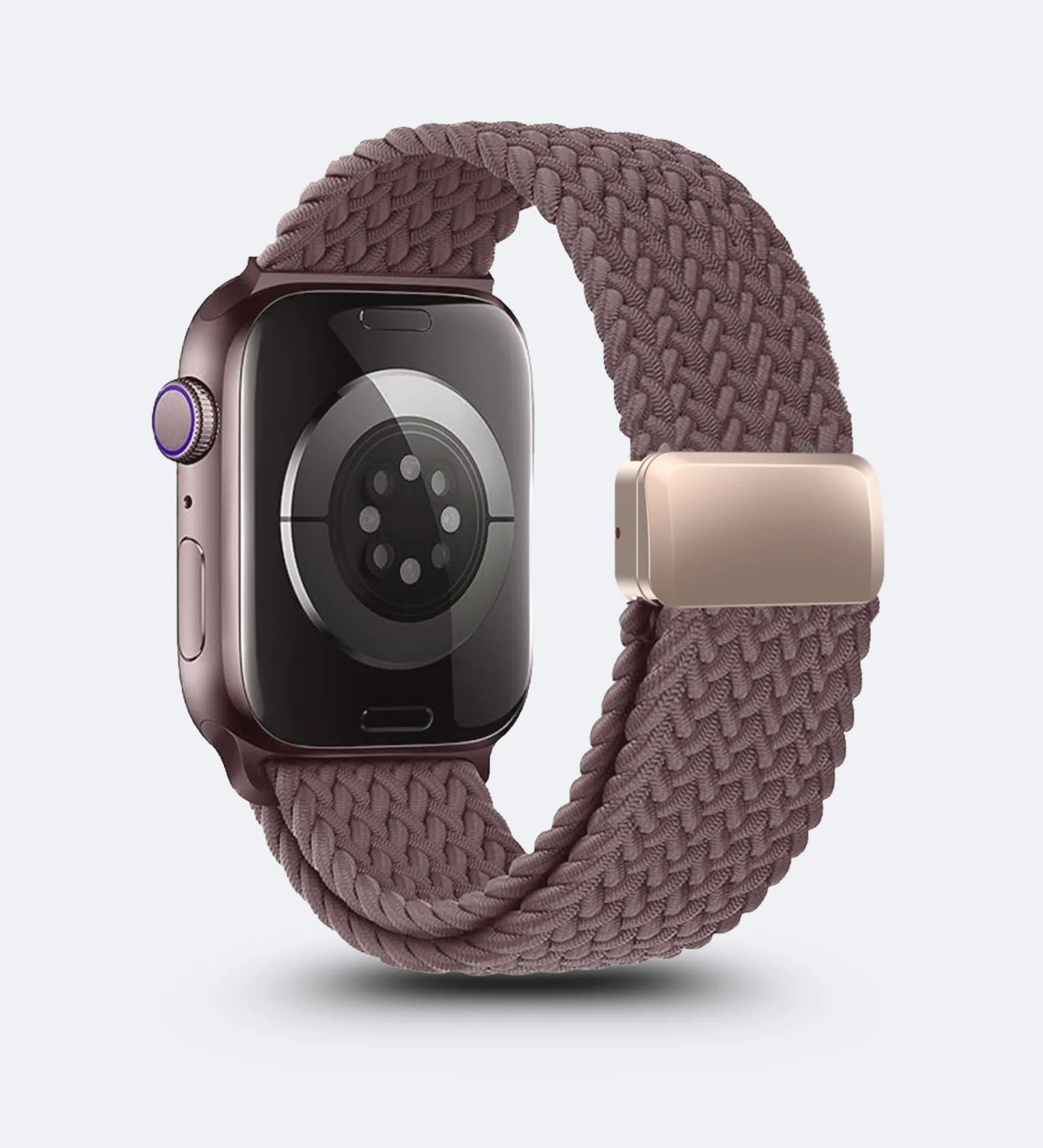 Magnetic Buckle Braided Loop Band for Apple Watch - Brown Nylon Strap