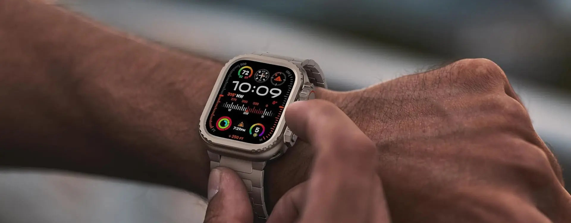 Apple Watch Ultra Converter Case Cover – Instantly Transform 44/45/46mm into Ultra Look - Natural Titanium