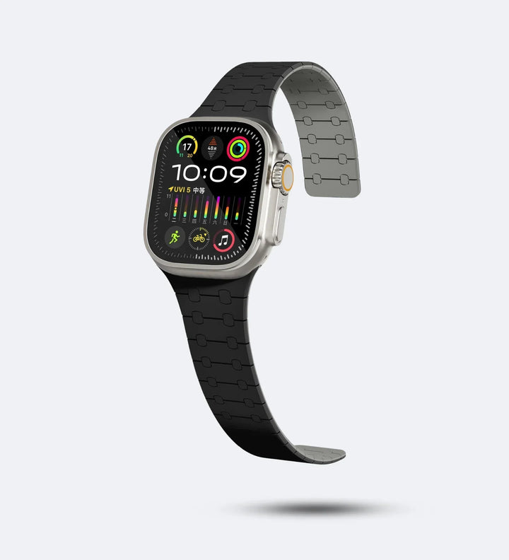Creslia Magnetic Link Silicone Band for Apple Watch – Black - Creslia