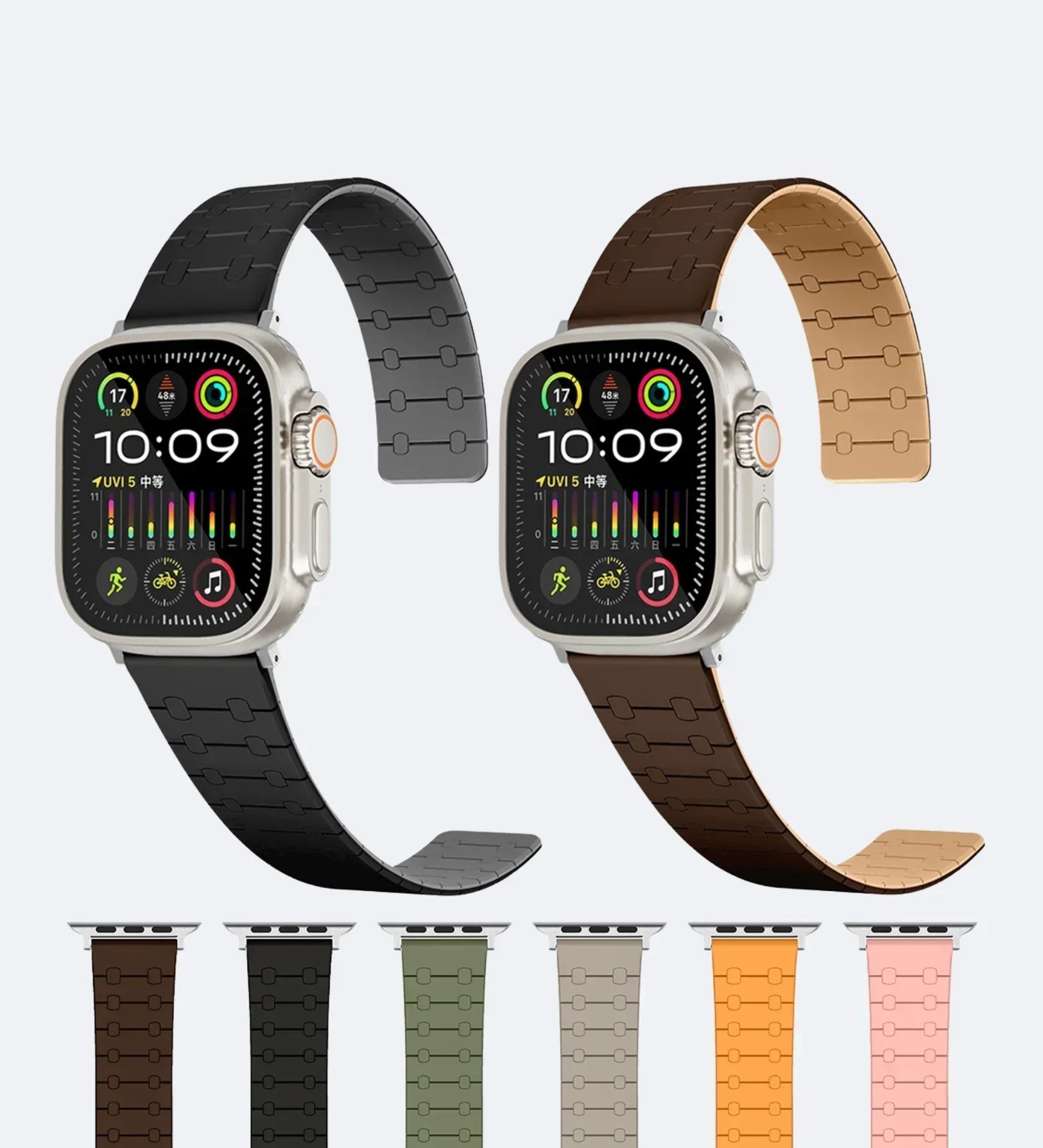 Creslia Magnetic Link Silicone Band for Apple Watch – Brown - Creslia