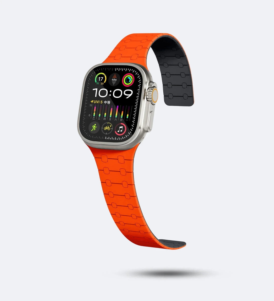 Creslia Magnetic Link Silicone Band for Apple Watch – Orange - Creslia