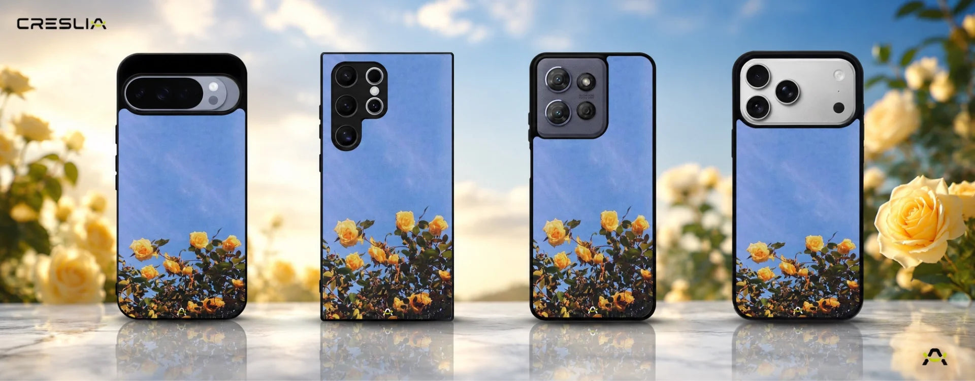 Creslia yellow roses sky phone case - yellow roses sky phone case desktop banner