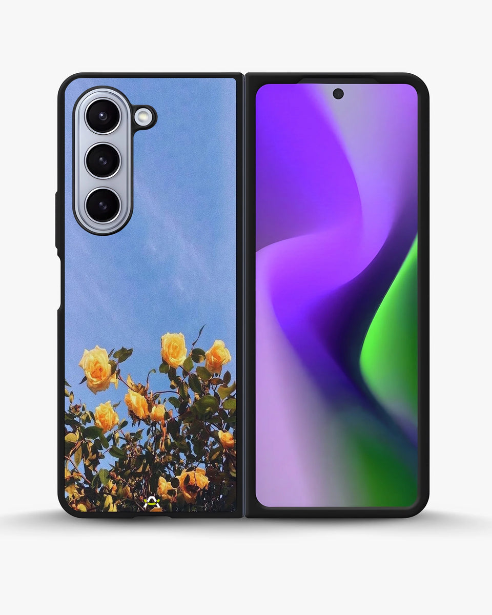 Creslia yellow roses sky phone case - yellow roses sky phone case samsung galaxy z fold 5